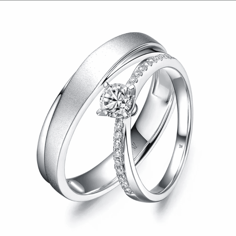 Cặp nhẫn cưới kim cương Aurora Cặp nhẫn cưới kim cương Aurora