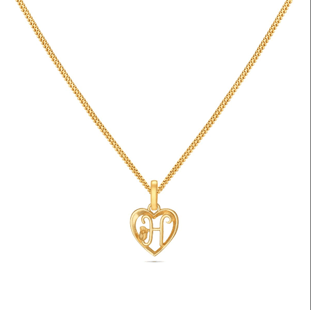 Mặt dây chuyền chữ h vàng 18k biểu tượng của sự may mắn và tài lộc 2