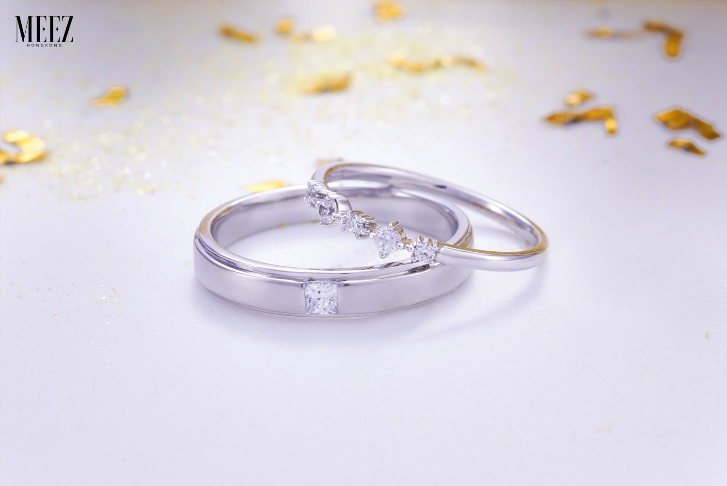 Nhẫn cưới vàng trắng 10K sự kết hợp tinh tế giữa sang trọng và hiện đại