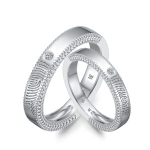 Cặp Nhẫn Cưới 14K Kim Cương Our Fingerprints