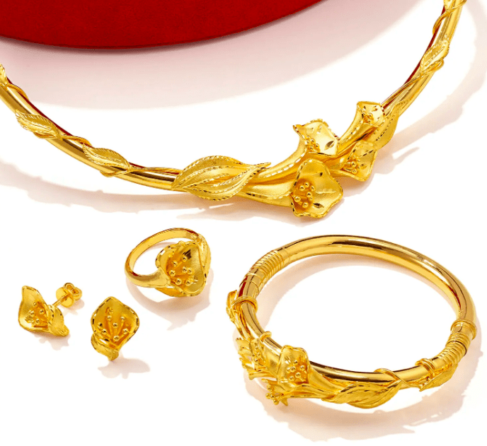 Bộ trang sức cưới 1 cây vàng tạo sự thanh lịch và sang trọng