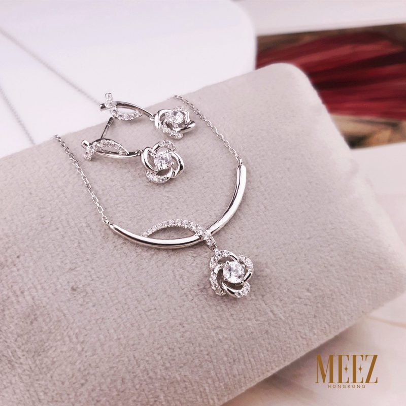 Bộ trang sức cưới vàng trắng món quà sang trọng cho người thương