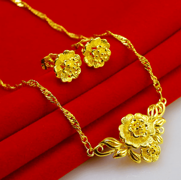 Bộ trang sức vàng 9999 thể hiện gu thẩm mỹ và sự sang trọng