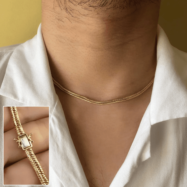 Dây chuyền vàng nam 18k 2 cây góp phần thể hiện bản lĩnh của người đàn ông