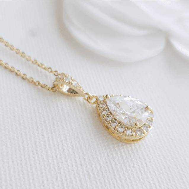 Mặt dây chuyền vàng hình giọt nước thiết kế độc đáo, hình dáng quyến rũ 2