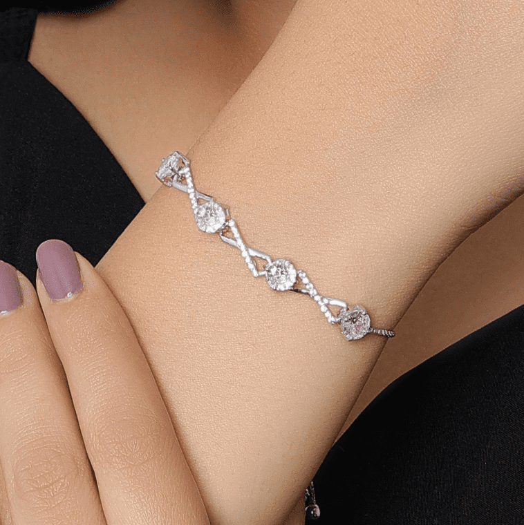 Lắc tay bạc nữ đính đá Vẻ đẹp tinh tế và sang trọng