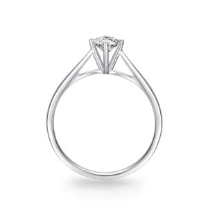 Nhẫn cầu hôn 14K CZ cổ điển 4-Claw