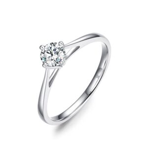 Nhẫn cầu hôn 14K CZ cổ điển 4-Claw