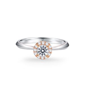Nhẫn cầu hôn 14K CZ Dusty Rose
