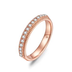 Nhẫn cưới nữ 14K CZ Caro
