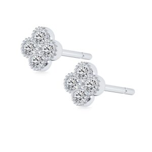 Hoa Tai Vàng 10K CZ Clover