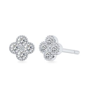 Hoa Tai Vàng 10K CZ Clover