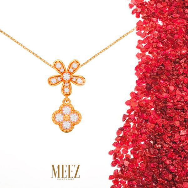 Dây chuyền kim cương Flower Charm