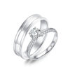 Cặp Nhẫn Cưới 10K CZ Esmeralda