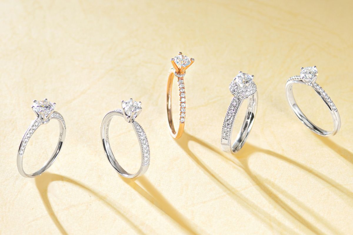 nhẫn vàng đính kim cương