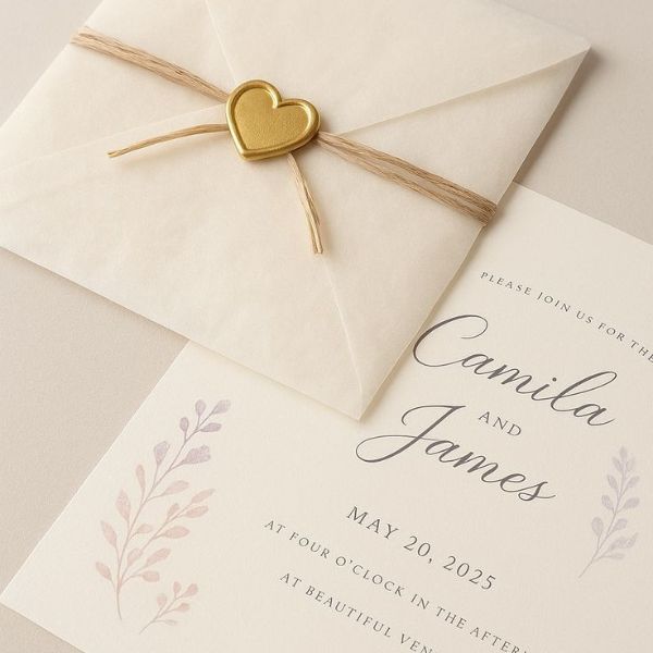 Mẫu thiệp cưới đơn giản nhưng sang trọng