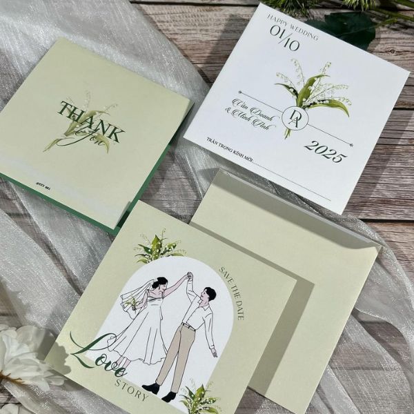 Mẫu thiệp cưới vuông