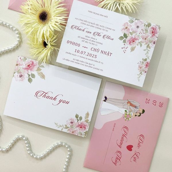 Mẫu thiệp cưới ngang 