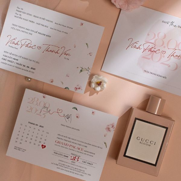 Mẫu thiệp cưới ngang 