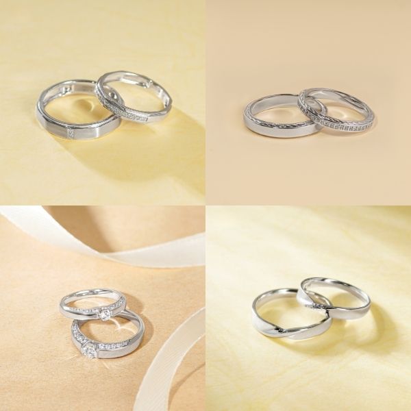Một số mẫu nhẫn cưới vàng trắng 18K