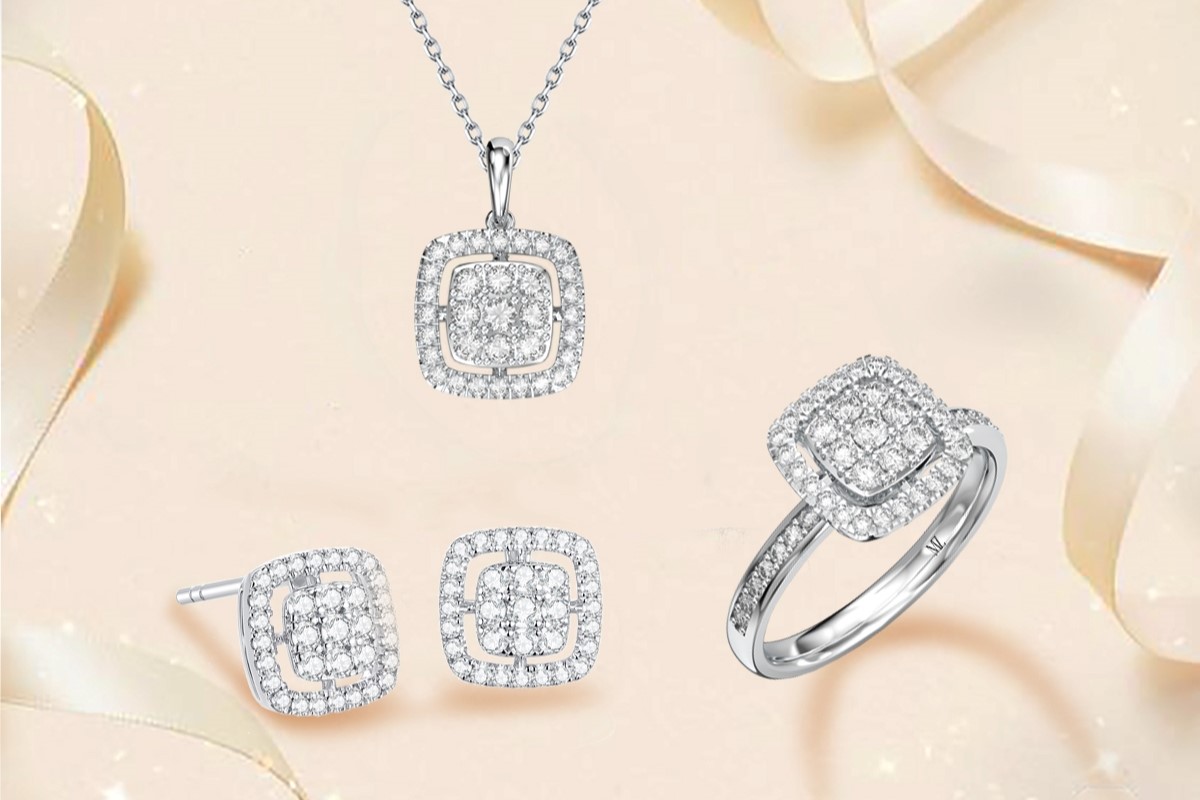 Nhẫn kim cương vuông