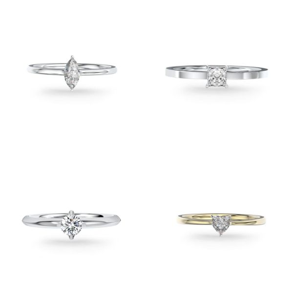 Một số mẫu nhẫn nữ đơn giản đính 1 viên đá