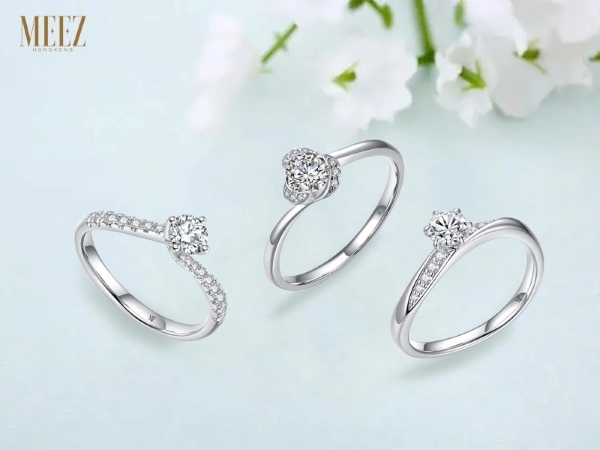 Nhẫn vàng trắng 14K