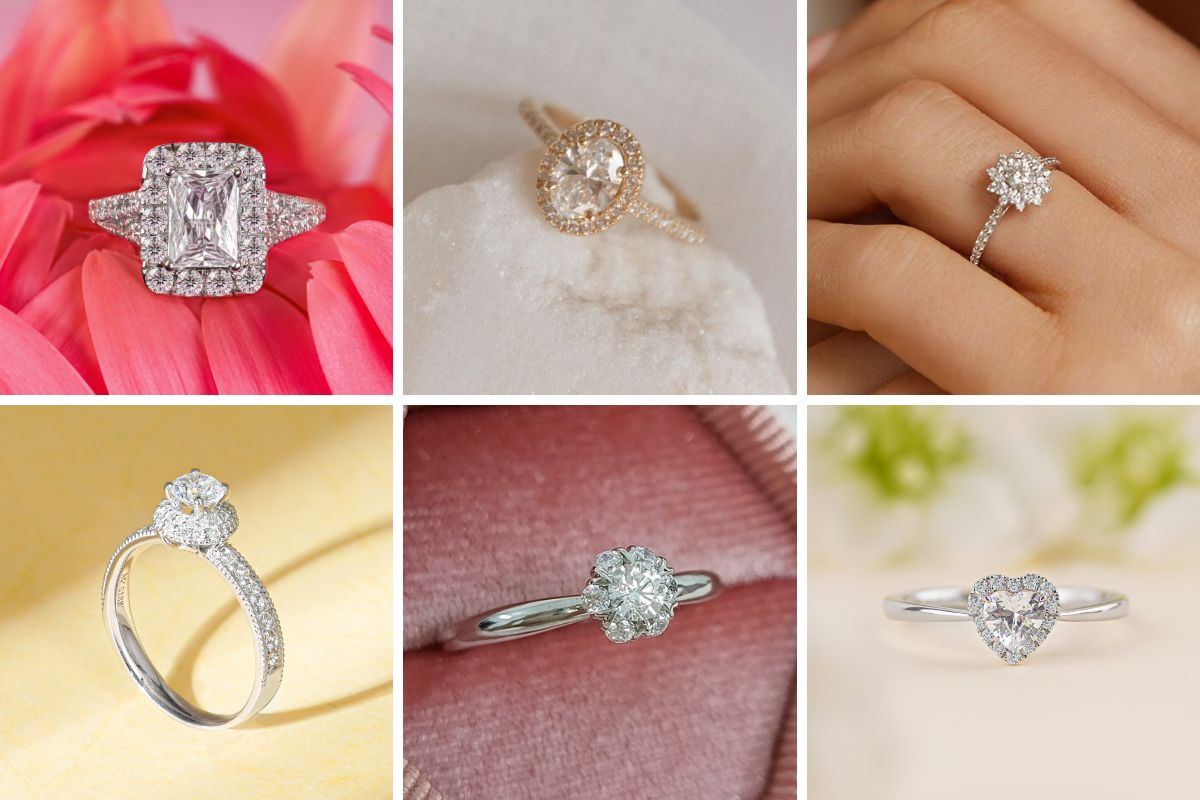 Các kiểu nhẫn đính hôn Halo
