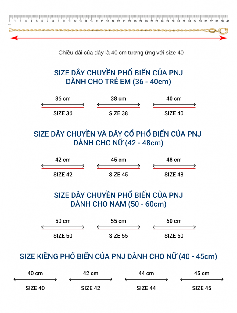 Hướng dẫn đo size dây chuyền