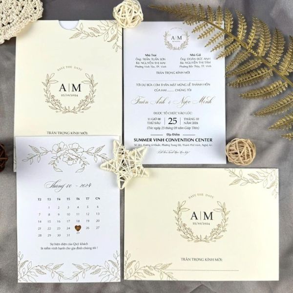 Mẫu thiệp cưới đẹp đơn giản