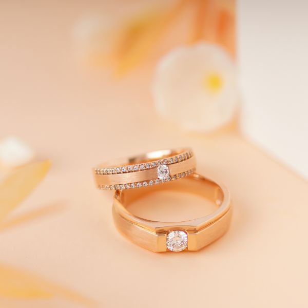 Cặp nhẫn cưới bản to hiện đại My Love For You