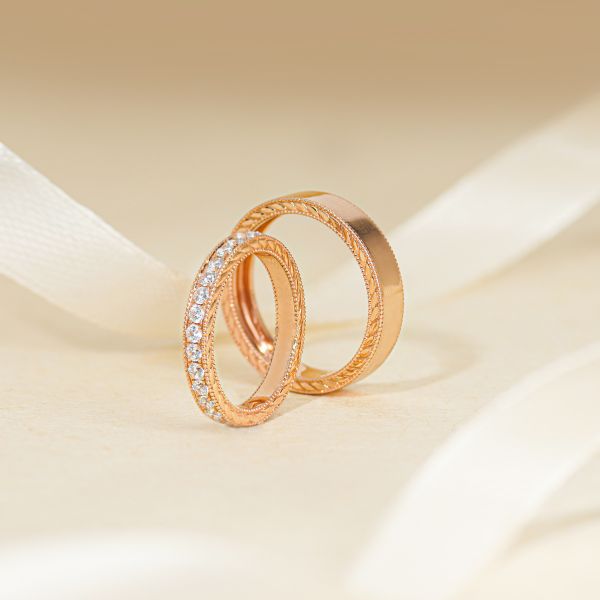 Top mẫu nhẫn cưới vàng hồng đẹp, hiện đại dành cho cặp đôi trẻ