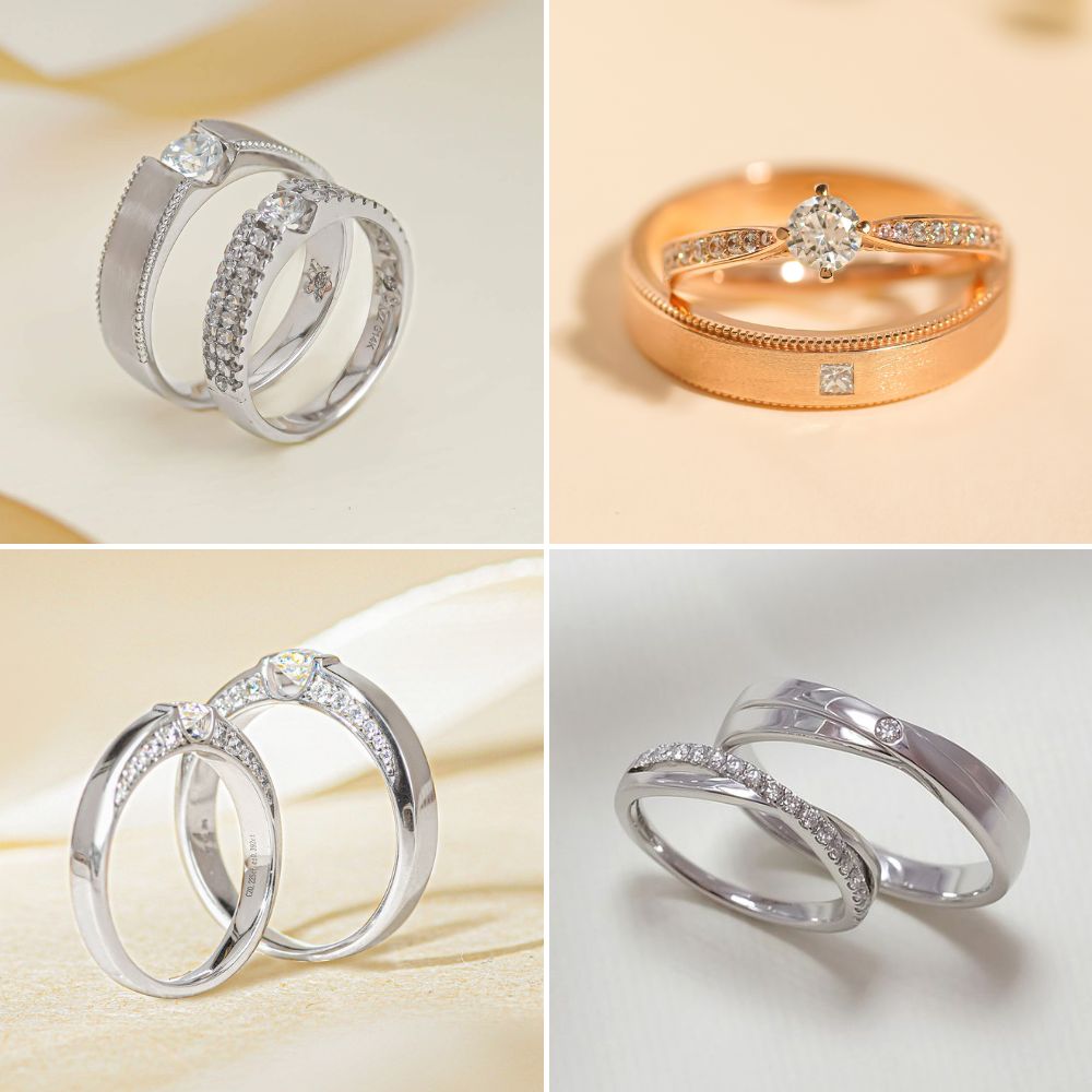 Nhẫn cưới kim cương Pavé