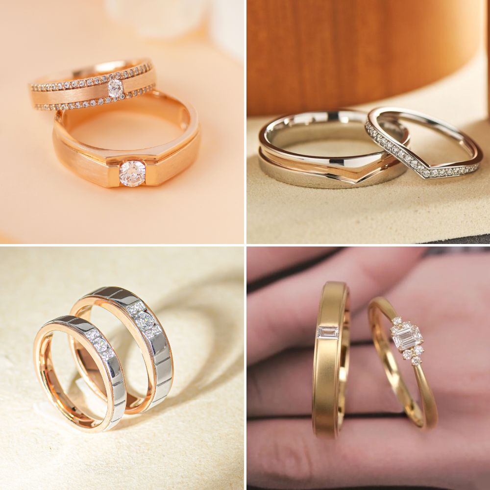 Nhẫn cưới kim cương cổ điển