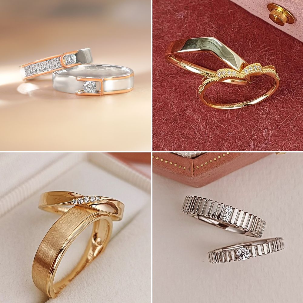 Nhẫn cưới kim cương hiện đại