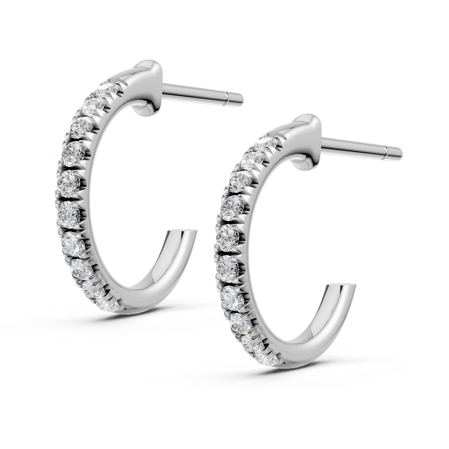 Hoa Tai Vàng 10K CZ Brooke dáng chữ C Hoa Tai Vàng 10K CZ Brooke dáng chữ C