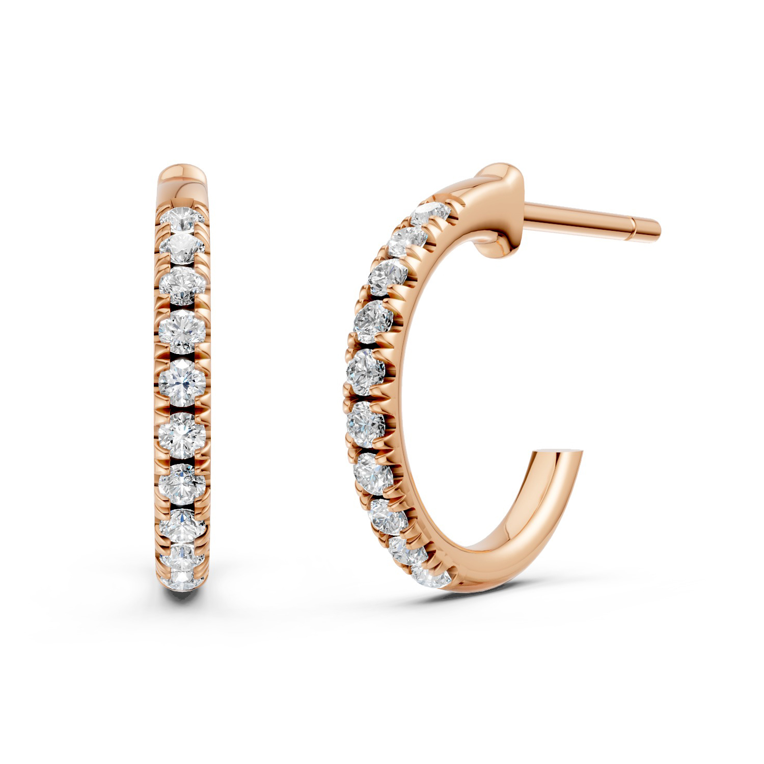 Hoa Tai Vàng 10K CZ Brooke dáng chữ C Hoa Tai Vàng 10K CZ Brooke dáng chữ C