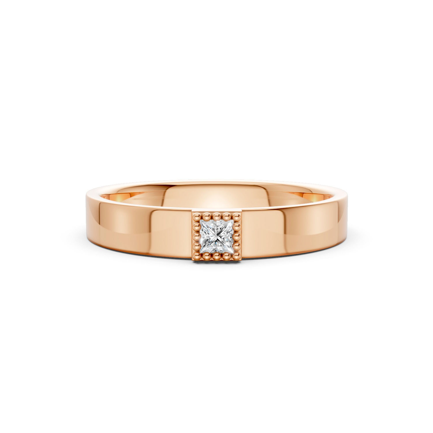 Nhẫn Cưới Nữ 10K CZ Paris Love-Solid Band Nhẫn Cưới Nữ 10K CZ Paris Love-Solid Band