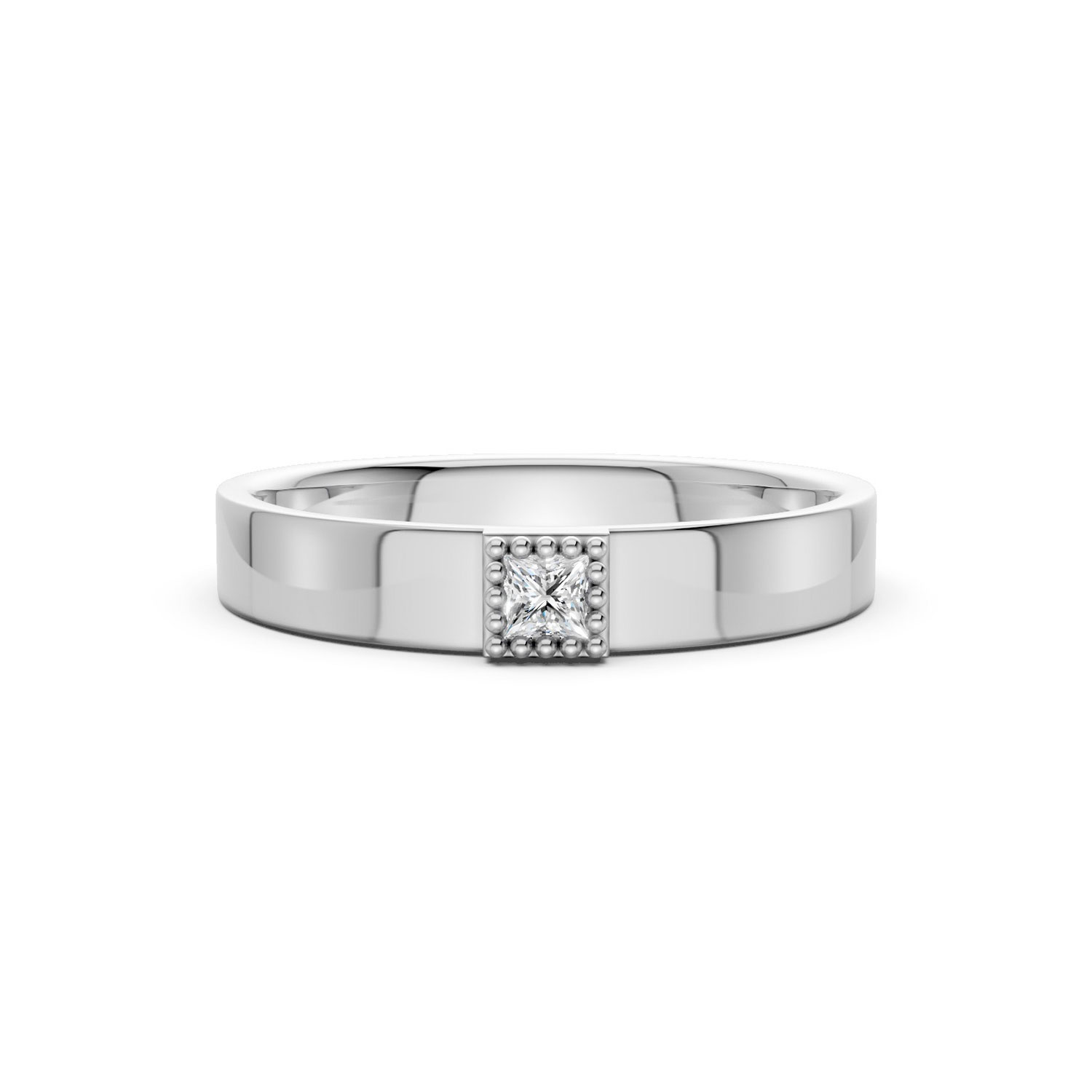 Nhẫn Cưới Nữ 10K CZ Paris Love-Solid Band Nhẫn Cưới Nữ 10K CZ Paris Love-Solid Band