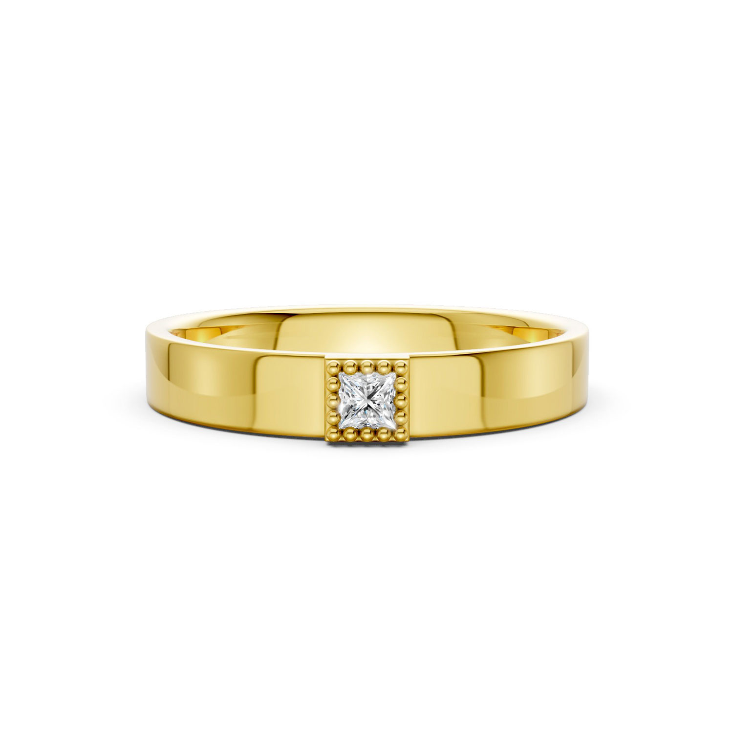 Nhẫn Cưới Nữ 10K CZ Paris Love-Solid Band Nhẫn Cưới Nữ 10K CZ Paris Love-Solid Band