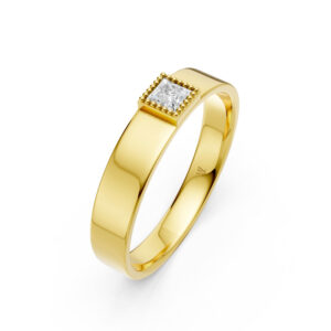 Nhẫn Cưới Nam 10K CZ Paris Love-Solid Band