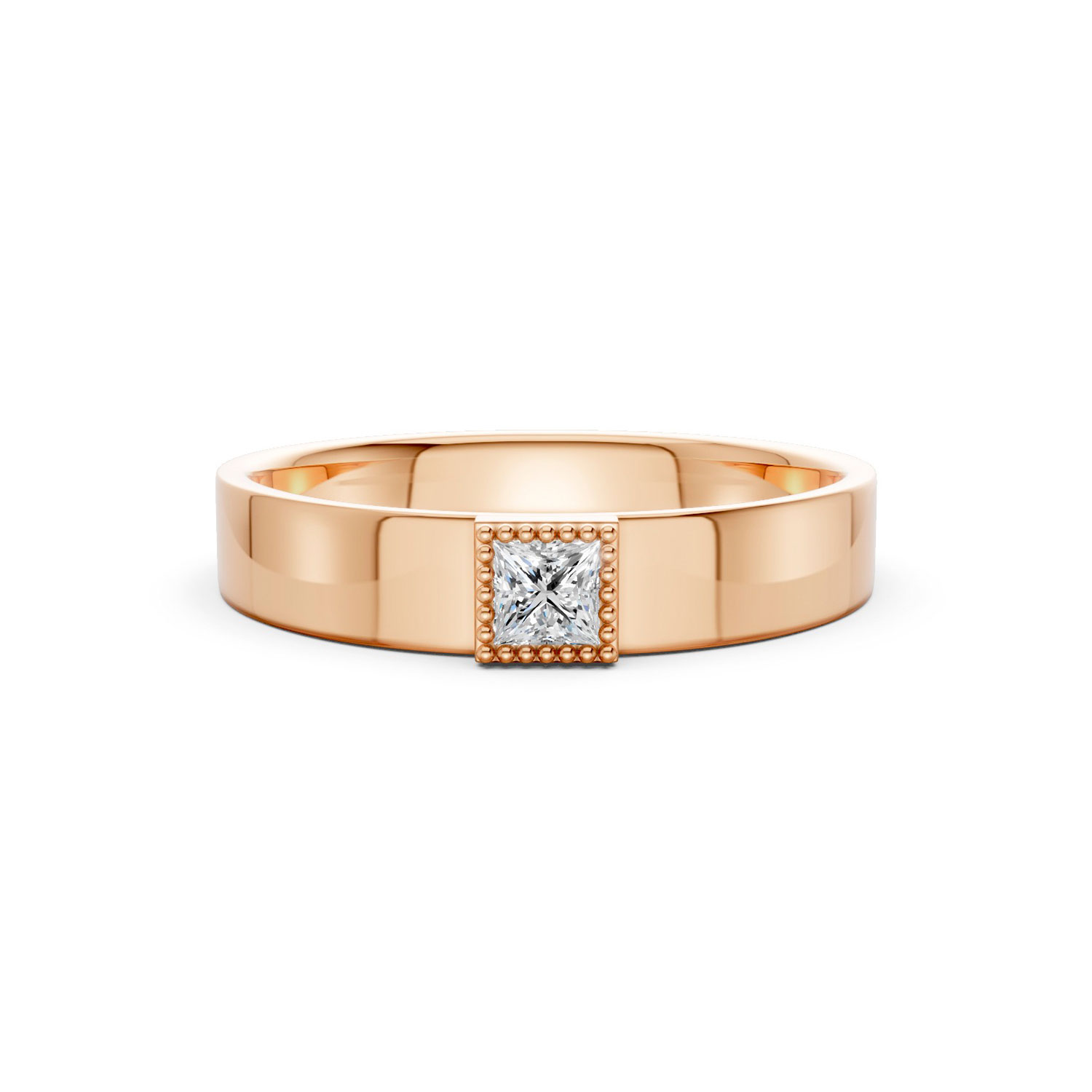 Nhẫn Cưới Nam 10K CZ Paris Love-Solid Band Nhẫn Cưới Nam 10K CZ Paris Love-Solid Band