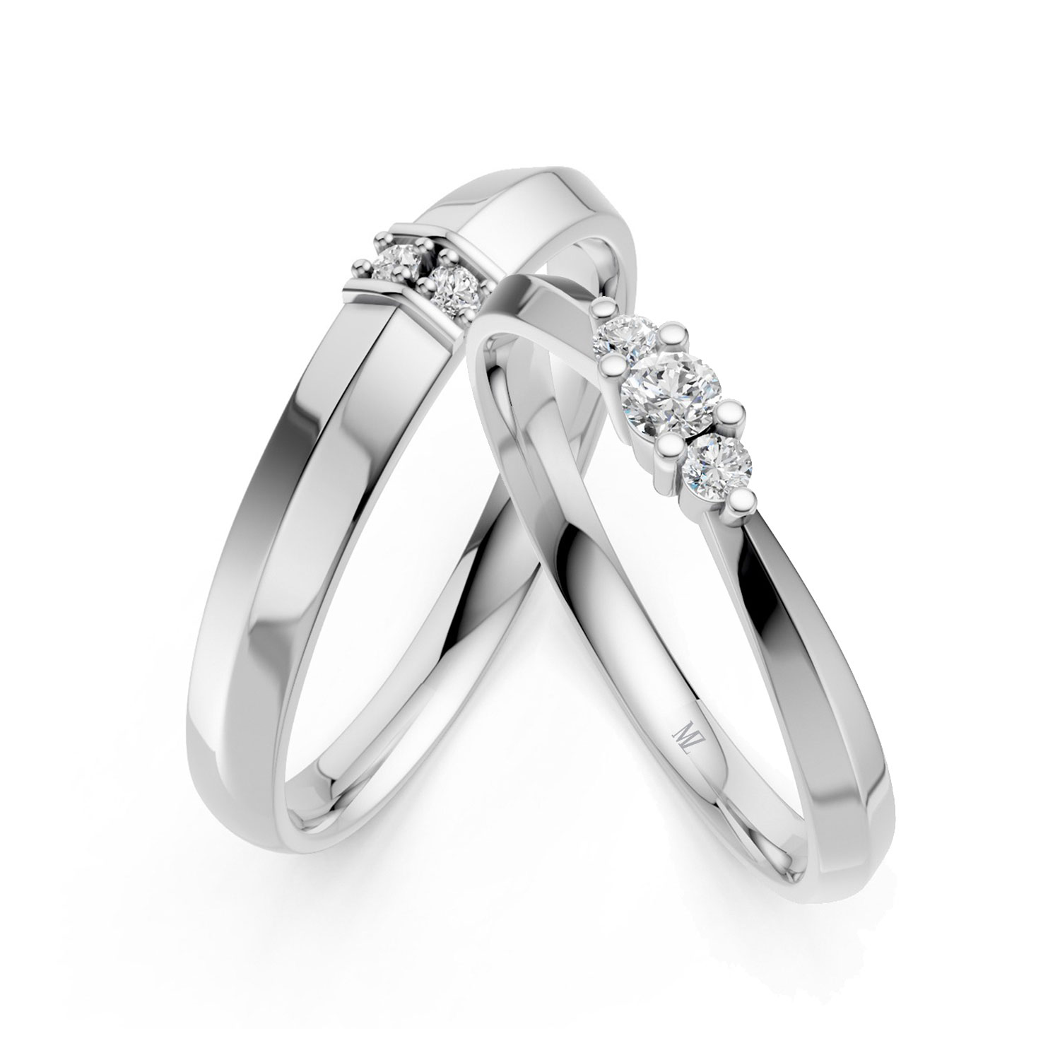 Cặp Nhẫn Cưới 10K CZ Sweet Dream-Solid Band Cặp Nhẫn Cưới 10K CZ Sweet Dream-Solid Band