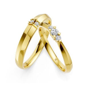 Cặp Nhẫn Cưới 10K CZ Sweet Dream-Solid Band