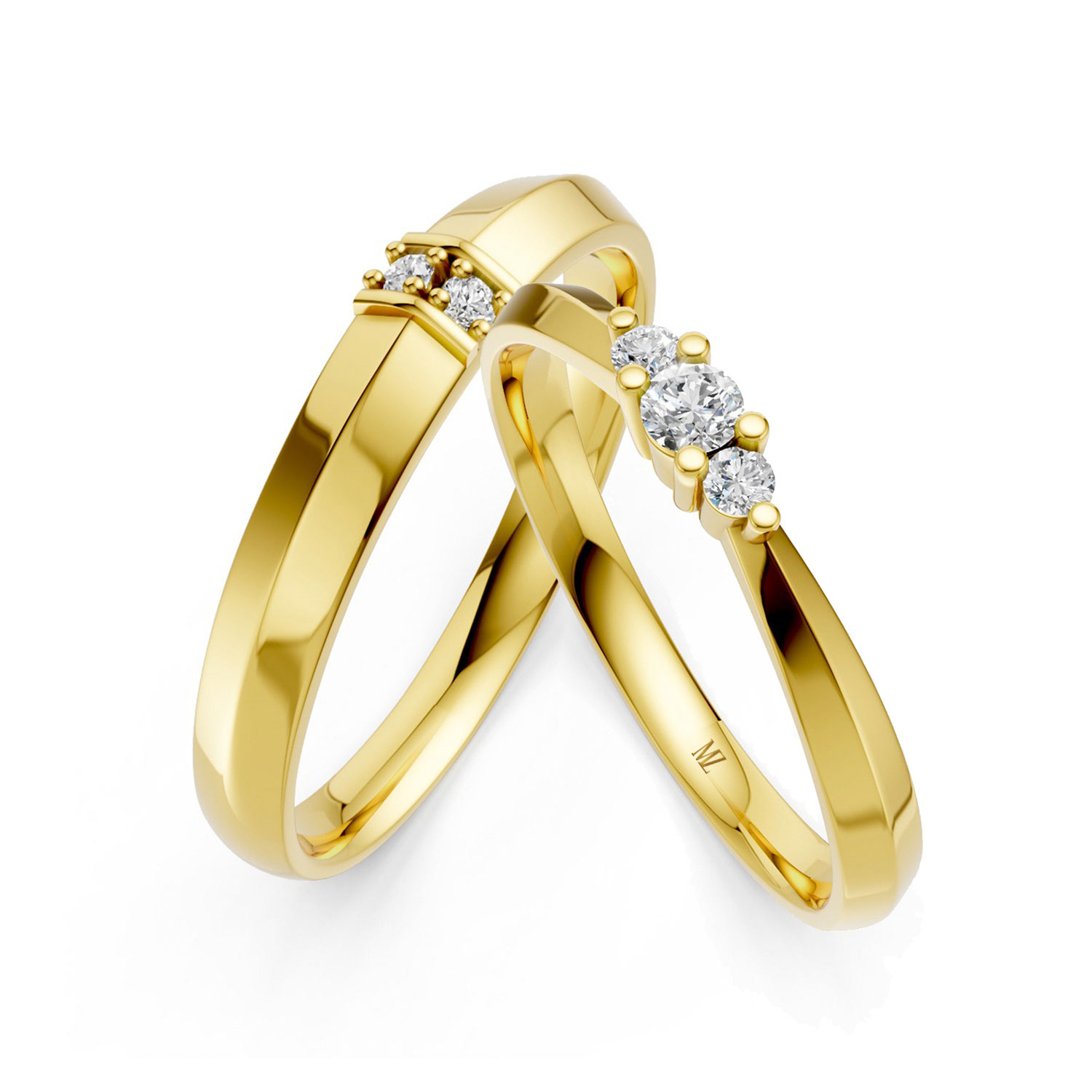 Cặp Nhẫn Cưới 10K CZ Sweet Dream-Solid Band Cặp Nhẫn Cưới 10K CZ Sweet Dream-Solid Band