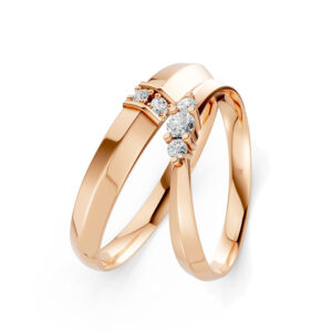 Cặp Nhẫn Cưới 10K CZ Sweet Dream - Slim Design(Solid Band)