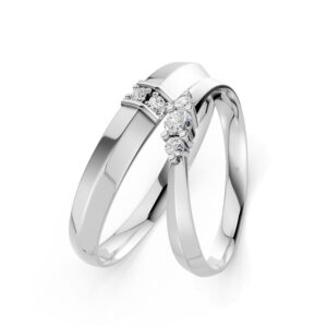 Cặp Nhẫn Cưới 10K CZ Sweet Dream - Slim Design(Solid Band)