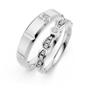 Cặp Nhẫn Cưới 14K CZ November Date