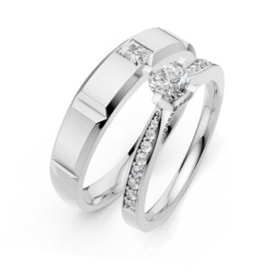 Cặp Nhẫn Cưới 14K CZ We Are The One