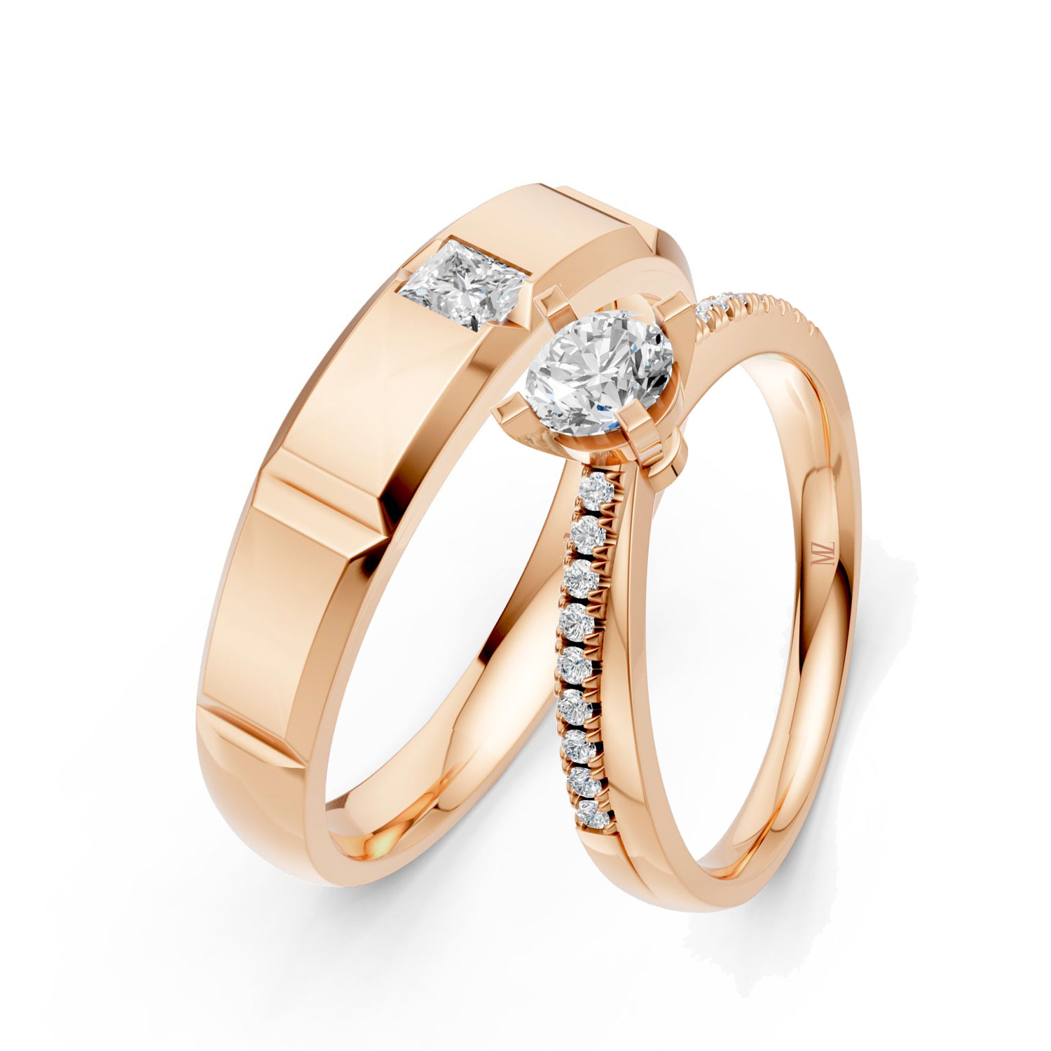 Cặp Nhẫn Cưới 14K Kim Cương Lab-grown Remember Us This Way Cặp Nhẫn Cưới 14K Kim Cương Lab-grown Remember Us This Way